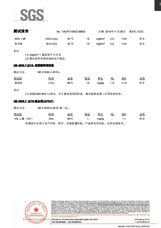 pp食品级级检测